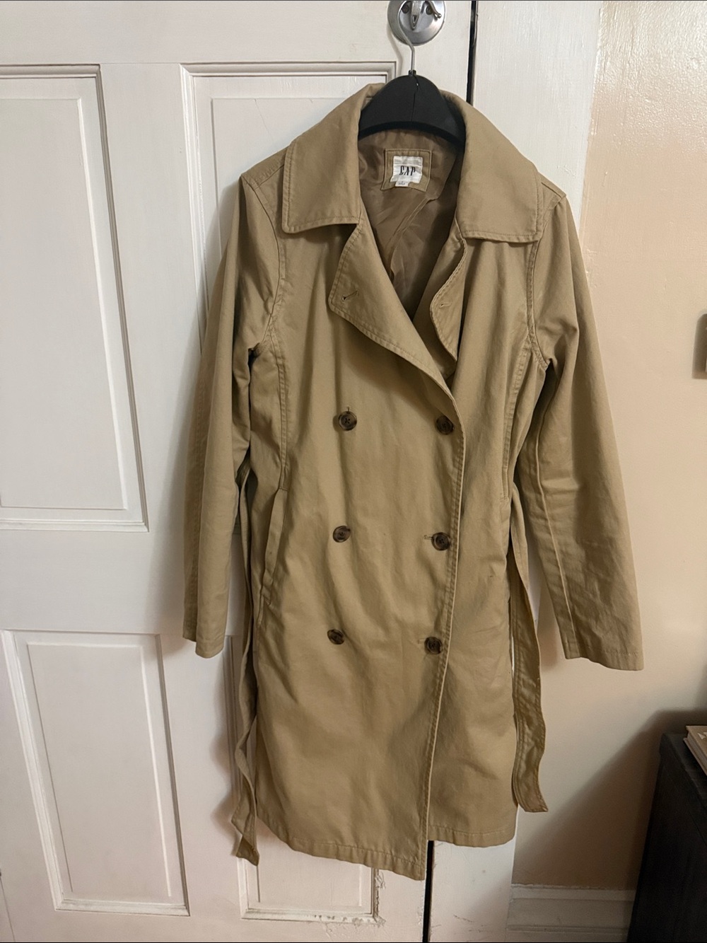 GAP Khaki Double-Breasted Trench Coat